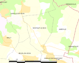 Mapa obce Montalet-le-Bois