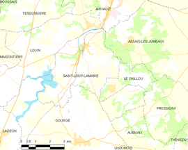 Mapa obce Saint-Loup-Lamairé