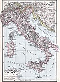 Historical map with pre-World War I borders (1904)