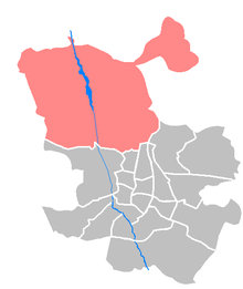 Fuencarral-El Pardo ilçesinin Madrid şehrindeki konumu