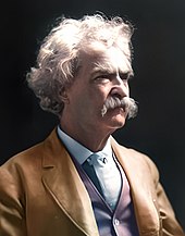 Restauración y coloración de la foto de Mark Twain, de 1909, tomada de Wikipedia. Cortesía de Caesar Dynamics