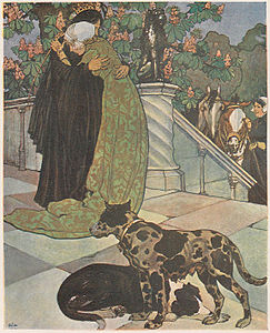 Illustration to The Goose Girl by Maximilian Liebenwein, published in Ver Sacrum in 1902