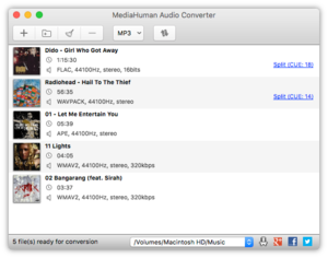 MacOS ostida ishlaydigan MediaHuman Audio Converter