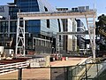 Parkville station under construction, looking west towards Royal Parade, April 2019