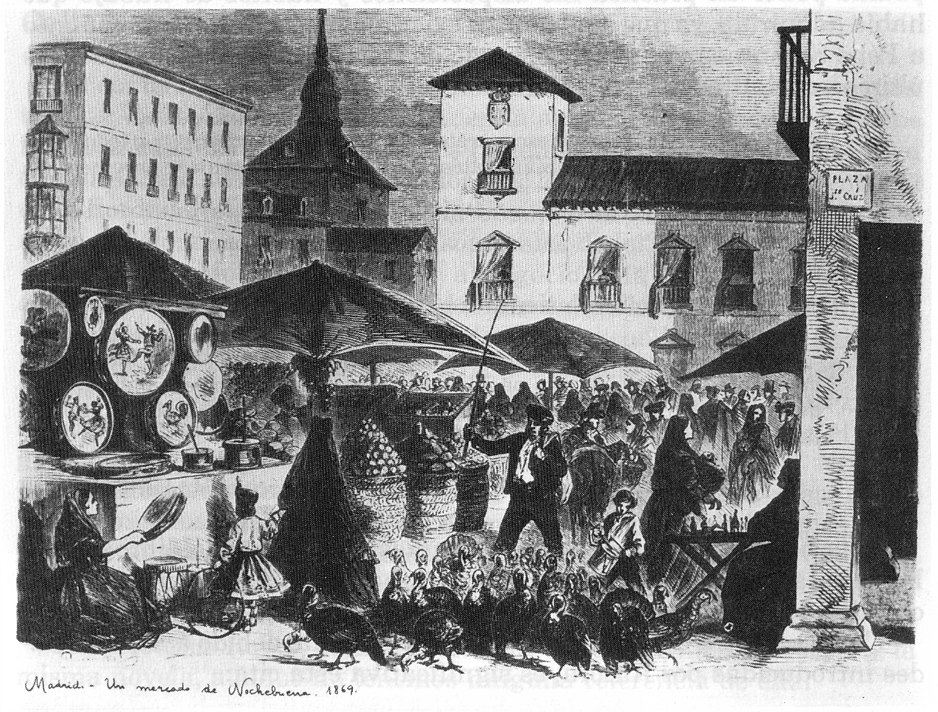 «Madrid. Un mercado de Nochebuena» (1869).
