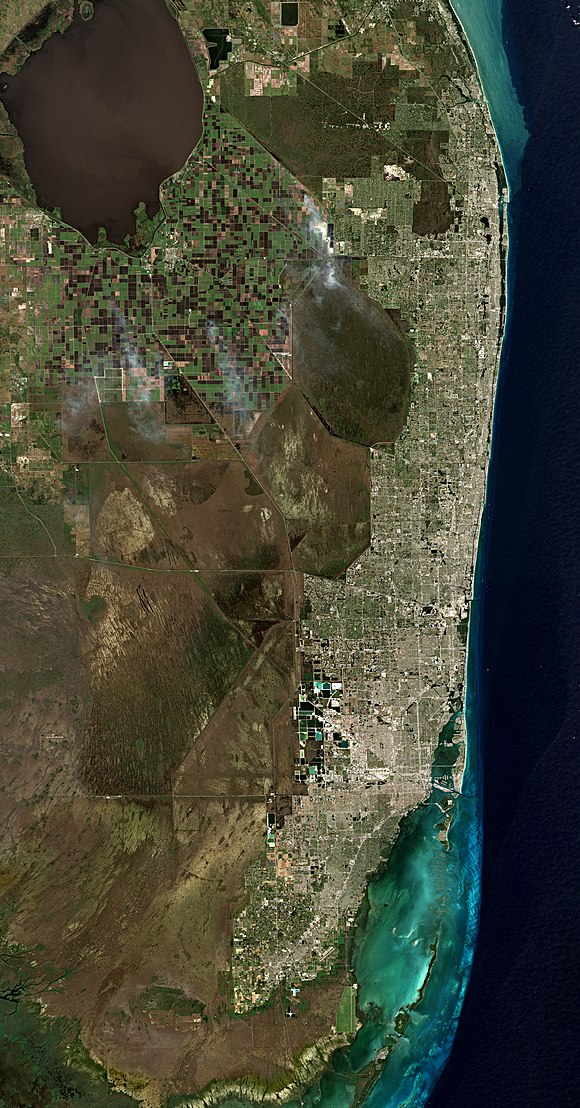 Satellite image of the Miami metropolitan area in January 2023