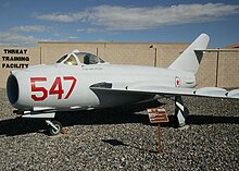 A former Indonesia Lim-5 on display in the United States in North Korean markings Mig17-north korea.jpg