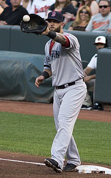 Mike Napoli hit a home run for the Rangers for the second time in the series. Mike Napoli on July 26, 2013.jpg