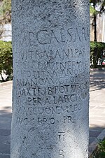 Thumbnail for File:Milestone Ankyra - Juliopolis road with dedication Hadrian, initiated by the Governor of the province of Galatia) (A(ulus) Larcius Macedo, 121-122 AD, Museum of Anatolian Civilizations, Ankara (26154098410).jpg