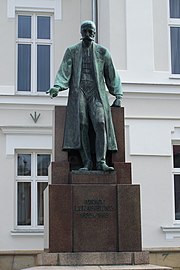 Monument to inventor Ignacy Łukasiewicz, pioneer of the global oil industry