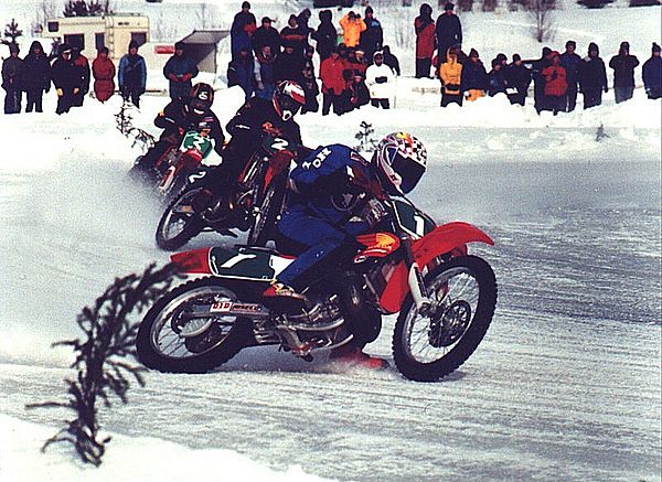 Motorcycle ice road racing