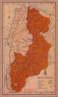 Old map of Mountain Province in 1918