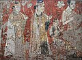 Buddhist mural from Kalai Kafirnigan, National Museum of Antiquities, Dushanbe, Tajikistan. 7th-early 8th century.[31][32]