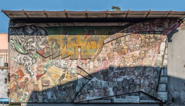 Il murale sulla occupazione delle terre e lotta per lo sviluppo a Fiano Romano