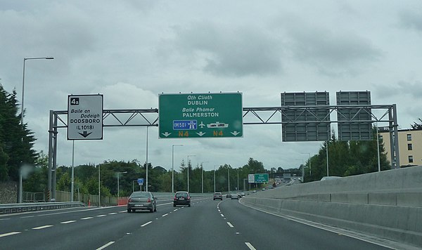 Travelling East along the upgraded Lucan Bypass in west Dublin.