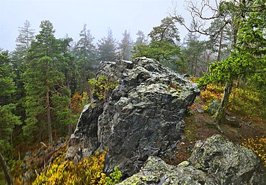 Rocher du mont Nad Marastkem (805 m) à Brdy.