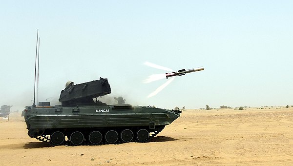 Nag Missile Carrier (NAMICA) is a modified BMP-2 platform license-built in India.