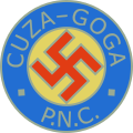 O emblema do Partido Nacional Cristão que governou pró-fascista Romênia (Inglês) (Russo (1935-1938)