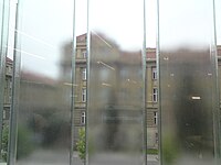 National Technical Library Prague-facade from inside