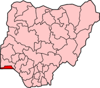 Location of Lagos State in Nigeria