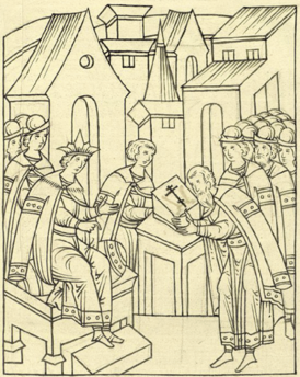 Фуников целует крест царю в 1553 г.
