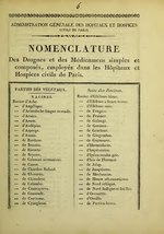 Thumbnail for File:Nomenclature des drogues et des médicamens simples et composés, employés dans les hôpitaux et hospices civils de Paris (IA b2241549x).pdf