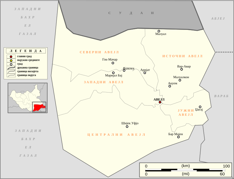 File:Northern Bahr el Ghazal Administrative Map-sr.svg