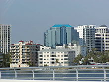 Downtown Sarasota, the county seat, from the John Ringling Causeway