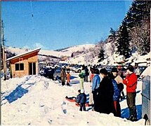 Parking et poste de secours dans les années 1970