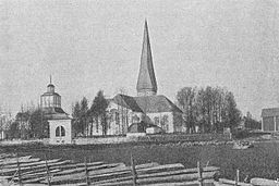 Pedersöre kyrka Ur verket "Finland i ord och bild" av O. M. Reuter, tryckt i Stockholm 1901, sidan 844.