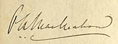 Signature de Percy Alexander MacMahon