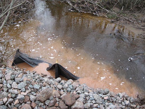 A polluted waterway in the Petitcodiac River watershed