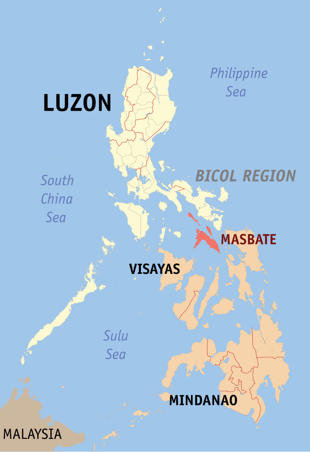 Masbate na Região de Bicol  Coordenadas : 12°16'N, 123°35'E