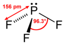 Structure and dimensions of phosphorus trifluoride