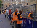 Photo free download of Amsterdam city; people are watching the construction activities around the collapsed quay of canal Grimburgwal. Photo, Fons Heijnsbroek - street photography of The Netherlands in high resolution, 2020