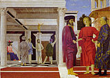 Пьеро делла Франческа. Бичевание Христа. Ок. 1445. Дерево, темпера, масло. Национальная галерея Марке, Урбино