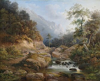 Pieter Francis Peters - Gebirgige Flusslandschaft (OaL 1843).jpg