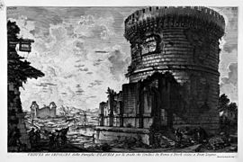 El mausoleo en un grabado de Piranesi, 1756