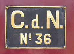 Plaque de la locomotive Corpet-Louvet no 36 Lulu.