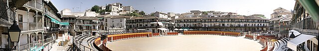 The main square of Chinchón arranged as a bullring