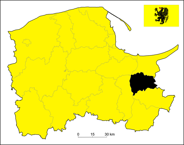 Piirikunnan sijainti Pommerin voivodikunnan kartalla