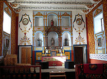 Interior of the reconstructed chapel of the Santa Barbara Presidio Presido chapel1.jpg