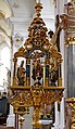 Prozessionsstange der Schneiderinnung in der Kirche Mariä Himmelfahrt in Schongau, Bayern