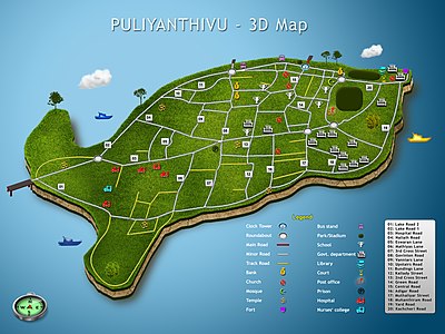 Puliyanthivu in 3D map