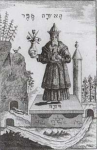 Rabbi Abraham Eleazar demonstrating the alchemical process of distillation through symbolism, 1760 Rabbi Abraham Eleazar.jpg