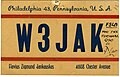 Carte QSL de W3JAK, USA (1948).
