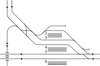 名古屋鐵道 知立車站 站內配線略圖（2009年）