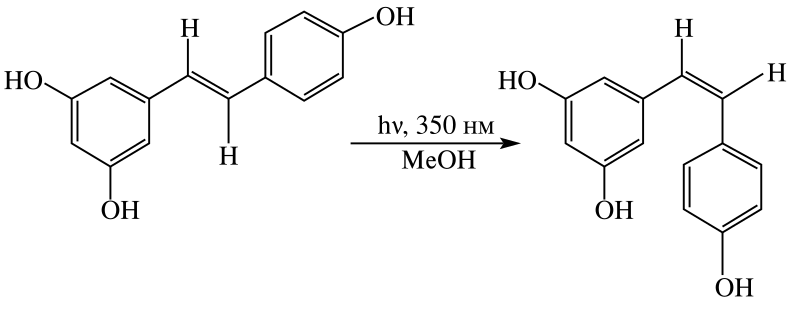 File:Rasveratrol isomerization-ru.svg