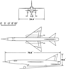 3-view line drawing of the Republic XF-103