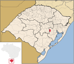 Localização de Minas do Leão no Rio Grande do Sul